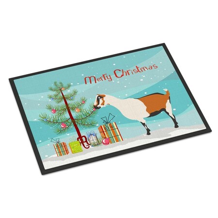 Carolines Treasures Alpine Goat Christmas Indoor or Outdoor Mat - 18 x 27 in. BB9247MAT
